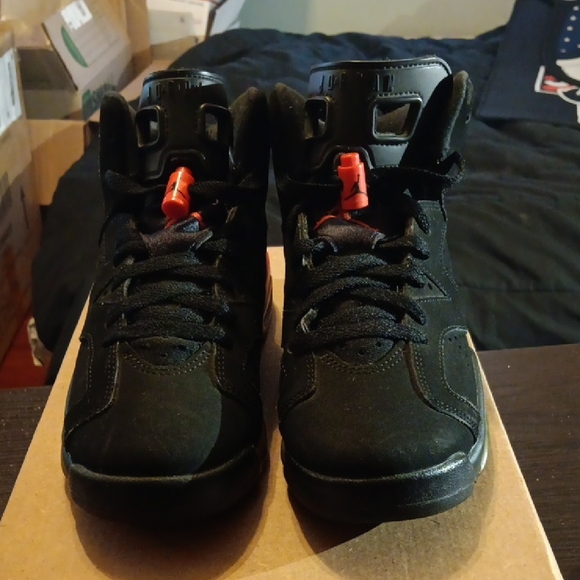 Jordan 6 Retro (GS) Rare 2014 OG Infrared Black Mens 6Y Womens 7.5 EUC - Picture 4 of 9